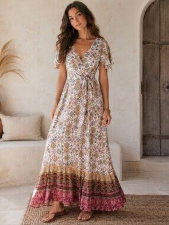 Patrons of Peace Dresses & Skirts - Patrons of Peace Wrap Maxi Dress size large